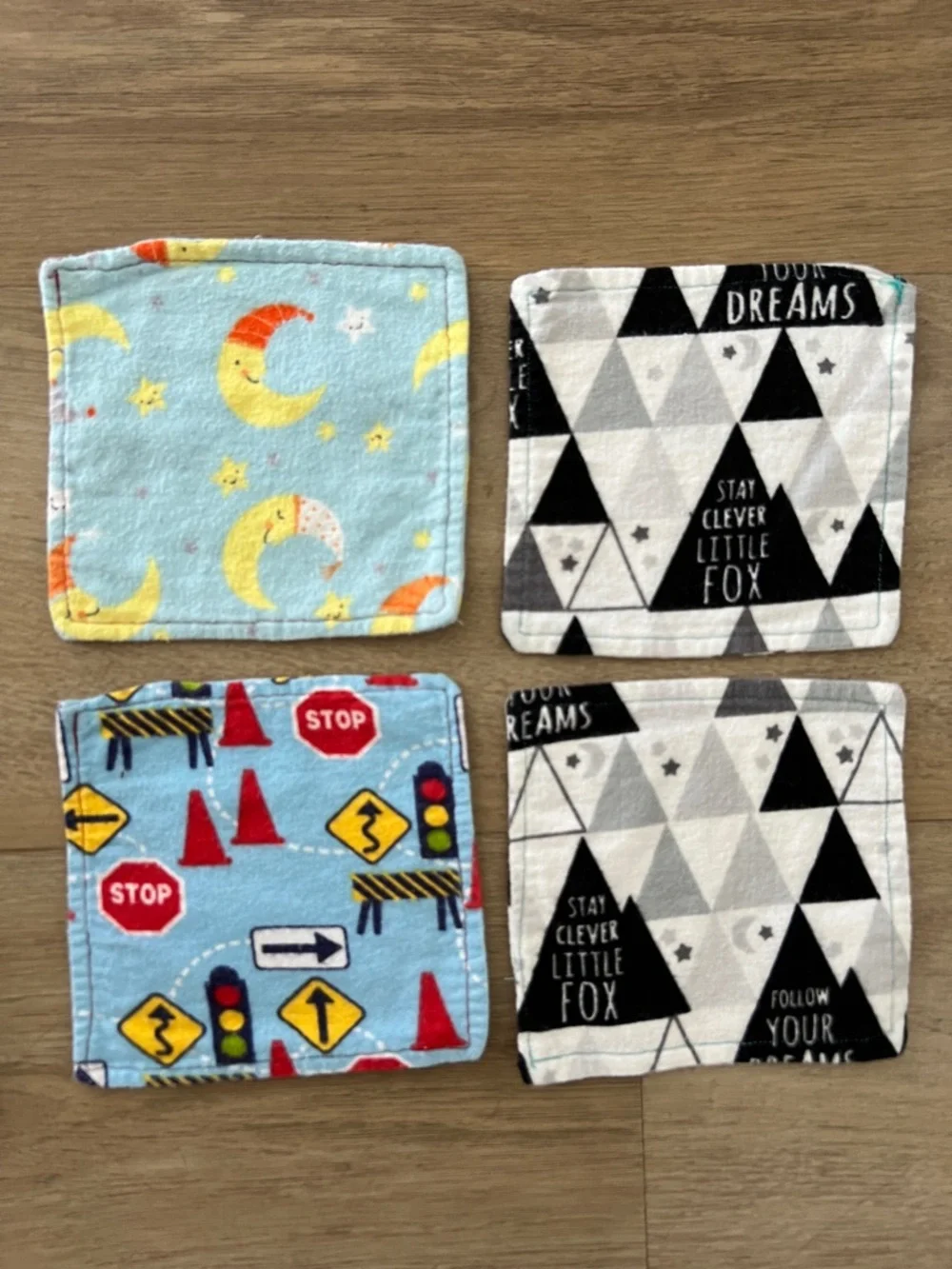 Reusable Cotton Flannel Baby Cloth Wipes Assorted Set of 10